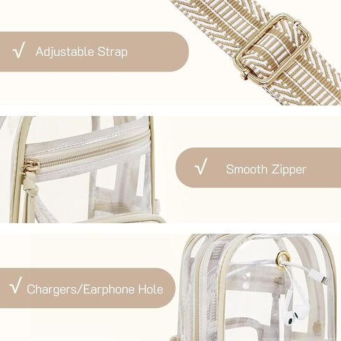 Missnine Clear Bag for Stadium Events Clear Sling Bag Fanny Pack Crossbody Purse for Sport Concert with Side Mesh Pocket in Saudi Arabia