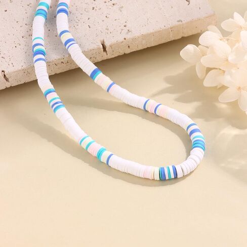 قلادة من صدفة بوكا مصنوعة يدويًا للنساء، قلادة صيفية قابلة للتعديل، قلادة على شكل صدفة البحر الطبيعية، مجوهرات صيفية للنساء in Kuwait