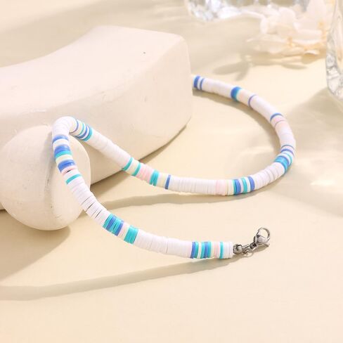 قلادة من صدفة بوكا مصنوعة يدويًا للنساء، قلادة صيفية قابلة للتعديل، قلادة على شكل صدفة البحر الطبيعية، مجوهرات صيفية للنساء in Kuwait