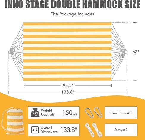 INNO STAGE Brazilian Hammock for Outside, with Tree Straps, Carry Bag | Portable lightweight design, ideal for backyard, porch, indoor and outdoor leisure use, easy storage in Saudi Arabia
