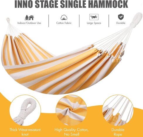 INNO STAGE Brazilian Hammock for Outside, with Tree Straps, Carry Bag | Portable lightweight design, ideal for backyard, porch, indoor and outdoor leisure use, easy storage in Saudi Arabia