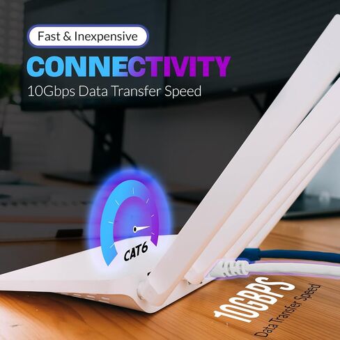 NewYork Cables™ حزمة من 5 كابلات تصحيح Cat6 Ethernet | سلك تصحيح الشبكة بموصل RJ45 بطول 10 أقدام | سلك نحاس عاري نقي 4 أزواج UTP 24 AWG | كابل LAN ذو نطاق ترددي عالي 10 جيجا بايت، 550 ميجا هرتز (رمادي) in Kuwait