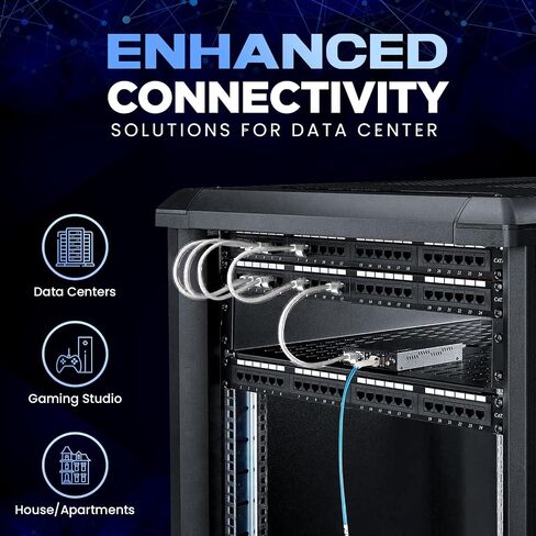 NewYork Cables™ حزمة من 5 كابلات تصحيح Cat6 Ethernet | سلك تصحيح الشبكة بموصل RJ45 بطول 10 أقدام | سلك نحاس عاري نقي 4 أزواج UTP 24 AWG | كابل LAN ذو نطاق ترددي عالي 10 جيجا بايت، 550 ميجا هرتز (رمادي) in Kuwait