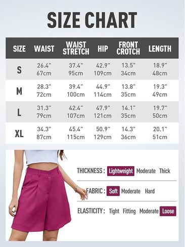 Bermuda Shorts for Women Dressy Elastic High Waisted Knee Length Shorts Casual Wide Leg Summer Shorts with Pockets in Saudi Arabia