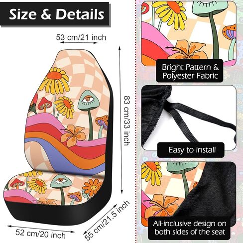 nuenen 17 جهاز كمبيوتر شخصى بوهو الفطر مقعد السيارة يغطي مجموعة اكسسوارات السيارات الفطر سيارة مرآة الرؤية الخلفية سحر الهبي الوردي غطاء عجلة القيادة cupholder حزام غطاء مسند الذراع سلاسل المفاتيح للرجال النساء in Kuwait