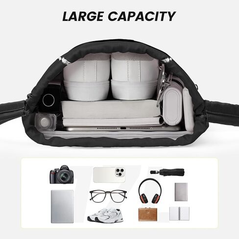 حقيبة ظهر برباط من Vorspack - حقيبة برباط مع حقيبة ظهر بجيب شبكي مع شرائط عاكسة حقيبة ظهر للرياضة والسفر في صالة الألعاب الرياضية - أسود in Kuwait