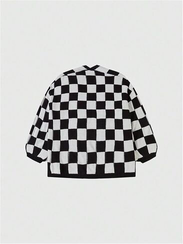 SOLY HUX Women's Long Sleeve Oversized Sweater Checkered Cardigan Open Front Outerwear Tops in Saudi Arabia
