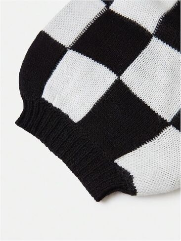 SOLY HUX Women's Long Sleeve Oversized Sweater Checkered Cardigan Open Front Outerwear Tops in Saudi Arabia
