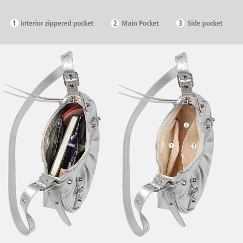 Shoulder Crossbody Bags for Women, Shoulder Purse with Adjustable Shoulder Strap, Punk Studded Underarm Y2k Purse in Saudi Arabia
