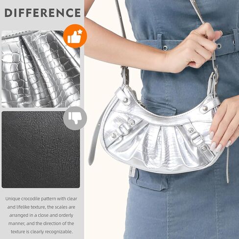 Shoulder Crossbody Bags for Women, Shoulder Purse with Adjustable Shoulder Strap, Punk Studded Underarm Y2k Purse in Saudi Arabia