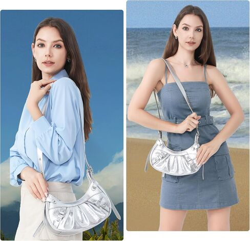 Shoulder Crossbody Bags for Women, Shoulder Purse with Adjustable Shoulder Strap, Punk Studded Underarm Y2k Purse in Saudi Arabia