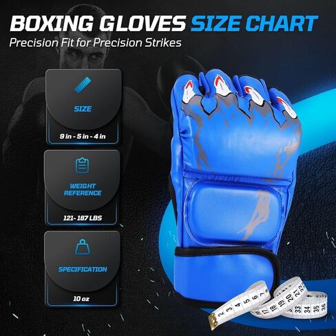Flexzion MMA Gloves Fingerless Boxing Gloves for Men Women and Teen Youth, UFC Grappling Krav MAGA Kickboxing Gloves for Training Punching Bag Muay Thai Hitting Mitts Cutoff Martial Art Gloves in Saudi Arabia