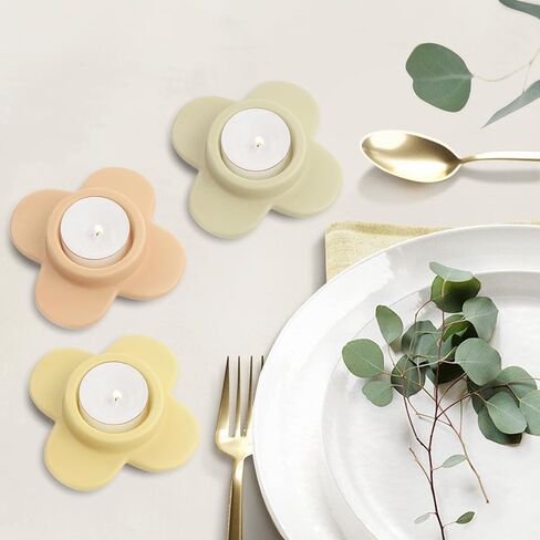 مجموعة حامل شموع Tealight مكونة من 6، حوامل شموع نذرية ملونة من السيراميك، حامل شموع أضواء الشاي لديكور المنزل، الزفاف، عيد الميلاد، الحفلات، قطع مركزية للطاولة in Saudi Arabia