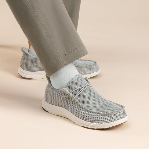 حذاء بدون كعب رجالي كاجوال بدون استخدام اليدين من برونو مارك، حذاء رجالي قابل للتمدد برباط سهل الارتداء، حذاء حافي القدمين غير قابل للانزلاق للرجال، مريح وخفيف الوزن in Kuwait