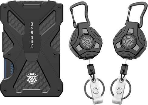Oaridey Minimalist Wallet (Black) and 2 Pack Retractable Keychain Heavy Duty in Saudi Arabia