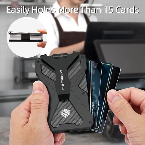 Oaridey Minimalist Wallet (Black) and 2 Pack Retractable Keychain Heavy Duty in Saudi Arabia