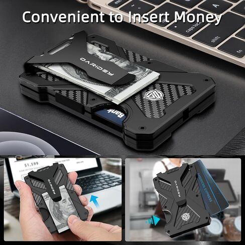 Oaridey Minimalist Wallet (Black) and 2 Pack Retractable Keychain Heavy Duty in Saudi Arabia