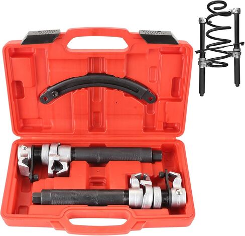 أداة ضاغط الزنبرك اللولبي DASBET | مجموعة أدوات ضاغط زنبركية ملفوفة بمشابك زنبركية مع واقي أمان - سعة 2200 رطل - فتحة فك 11 بوصة in Kuwait