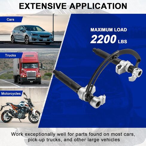 أداة ضاغط الزنبرك اللولبي DASBET | مجموعة أدوات ضاغط زنبركية ملفوفة بمشابك زنبركية مع واقي أمان - سعة 2200 رطل - فتحة فك 11 بوصة in Kuwait