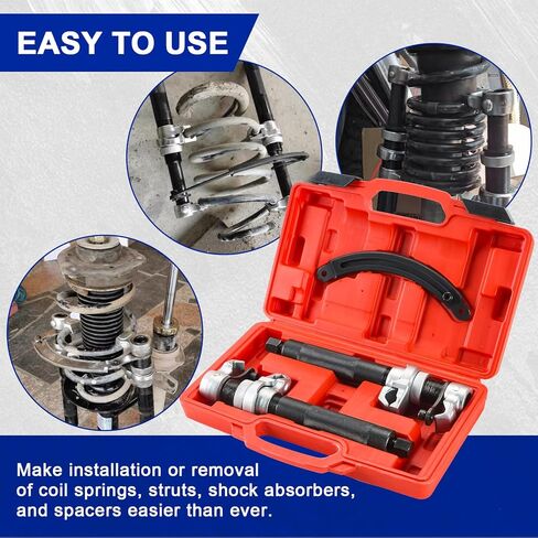 أداة ضاغط الزنبرك اللولبي DASBET | مجموعة أدوات ضاغط زنبركية ملفوفة بمشابك زنبركية مع واقي أمان - سعة 2200 رطل - فتحة فك 11 بوصة in Kuwait