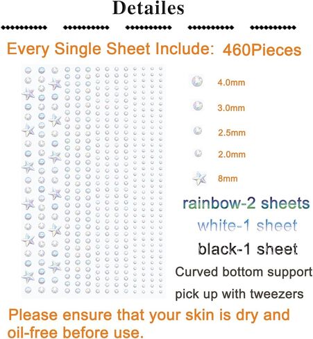 QWALIT جواهر الوجه، جواهر الشعر، جواهر الشعر، جواهر الوجه، أحجار الراين للشعر، أحجار الراين للشعر، جواهر العين، كريستالات الوجه، نجمة القلب، الماس الشعر، تلتصق لمهرجان المكياج للحفلات الراقصة in Kuwait