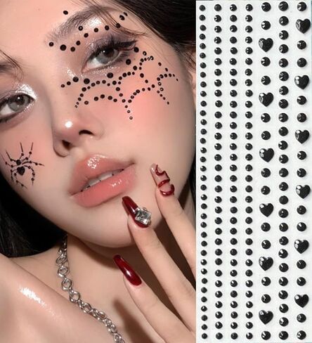 QWALIT جواهر الوجه، جواهر الشعر، جواهر الشعر، جواهر الوجه، أحجار الراين للشعر، أحجار الراين للشعر، جواهر العين، كريستالات الوجه، نجمة القلب، الماس الشعر، تلتصق لمهرجان المكياج للحفلات الراقصة in Kuwait