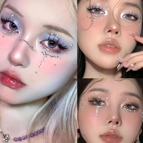 QWALIT جواهر الوجه، جواهر الشعر، جواهر الشعر، جواهر الوجه، أحجار الراين للشعر، أحجار الراين للشعر، جواهر العين، كريستالات الوجه، نجمة القلب، الماس الشعر، تلتصق لمهرجان المكياج للحفلات الراقصة in Kuwait