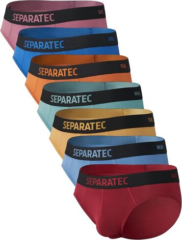 Separatec Men's Underwear Breathable Rayon Made from Bamboo Briefs Dual Pouch Underwear for Men 7 Pack in Saudi Arabia