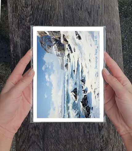Decoupage Paper Pack (35 Sheets 6"x8") Gorgeous Paintings of Lakes at Sunset and Under Bright Moons FLONZ Vintage Illustration Pictures Cards for Decoupage, Craft and Scrapbooking in Kuwait