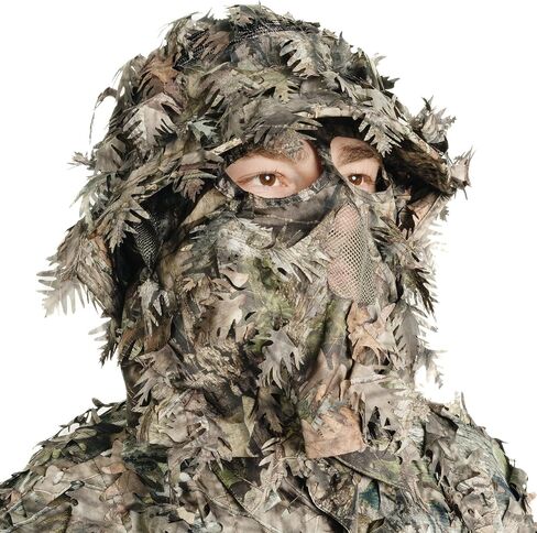 QuikCamo Men’s 3D Leafy Camo Bucket Hat with Built-in Face Mask for Turkey Hunting - Adjustable Size in Kuwait