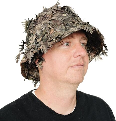 QuikCamo Men’s 3D Leafy Camo Bucket Hat with Built-in Face Mask for Turkey Hunting - Adjustable Size in Kuwait