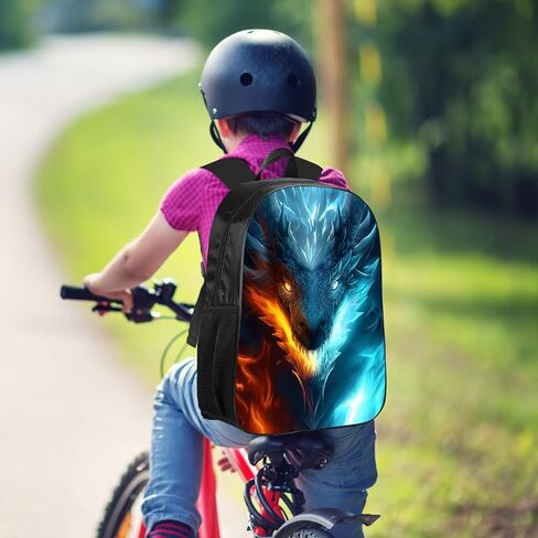 حقيبة ظهر Dragon Kids حقيبة ظهر على شكل تنين الجليد والنار للأولاد والبنات، مقاومة للماء لطلاب المدارس الابتدائية والمتوسطة والثانوية أثناء السفر، حقيبة ظهر للكمبيوتر المحمول، حقيبة ظهر على شكل حيوان وحش، 17 بوصة in Kuwait