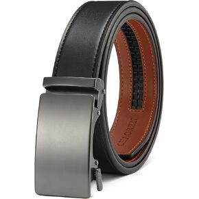 CHAOREN Mens Belt - Mens Ratchet Belt Leather 1 3/8" for Dress Pant - Micro Adjustable Belt Fit Everywhere