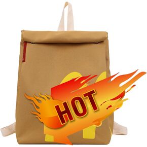 Classic Retro Backpack Bag Creative Imitate Paper Large Capacity Backpack Casual Canvas Bag Funny Gift for Women Men (Yellow Backpack 1)
