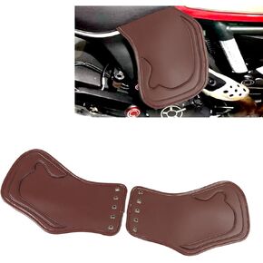 Win-All Universal Brown Leather Heat Saddle Shield Deflector for Harley Sportster Suzuki Suit for Most Motorcycle