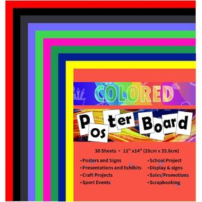 50 Pcs Colored Poster Boards,A4 Size 8.5 x 11Inch,10 Assorted Color Poster Board Paper 250g Bright Poster Board Bulk for Back to School Arts, Classroom Use,Presentation Drawing