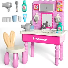 ألعاب حوض المطبخ من Lucky Doug مع مياه جارية، لعبة المطبخ للعب في غسالة الأطباق للفتيات والأطفال الصغار يلعبون الحوض مع نظام دورة المياه التلقائي المتطور، مجموعة لعب خارجية للأطفال والبنات الصغار in Kuwait