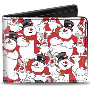 Buckle-Down Men's Bifold Wallet Frosty The Snowman, 4.0" x 3.5"