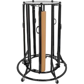 GARVIN Paper Roll Holder, 5-Roll Paper Rack, Kraft Paper Roll Dispenser, Heavy Duty Metal, Suitable for Crafts Activity, Arts, Classroom, Up to 36 Inch Wide Rolls, 32" x 32" x 45", Black