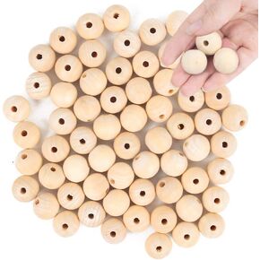 BigOtters 560PCS Wooden Beads for Crafts, Natural Round Beads 7 Sizes Unfinished Wood Beads Bulk 25, 20, 16, 14, 12, 10, 8mm Beads for Garland Macrame Jewelry Making DIY Farmhouse Decor