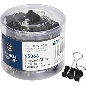 Business Source 65366 Binder Clips, Small, Black