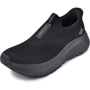 JACKSHIBO Slip in Mens Hands Free Slip On Shoes Wide Toe Box Cushioned Walking Sneakers Arch Support Zero Drop Memory Foam Plantar Fasciitis Orthopedic Shoe Athletic Workout Shoe with Metatarsal Pads