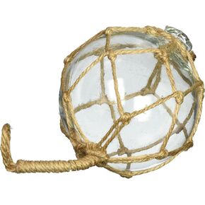هامبتون Nautical Amber Japanese Glass Ball Fishing Float with Brown Netting Decorative 3" in Kuwait