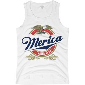 GunShowTees 4th of July 'Merica Tank Top for Men Patriotic Eagle Retro American Theme