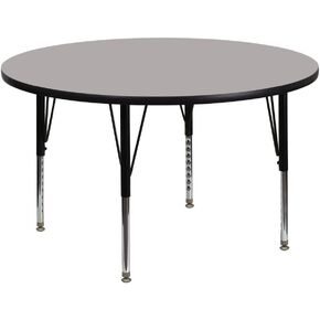 طاولة أنشطة Flash Furniture Wren مقاس 48 بوصة مستديرة رمادية اللون من HP - أرجل قصيرة قابلة لتعديل الارتفاع in Kuwait