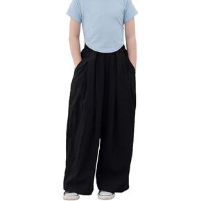 Girls Pants 10-12 Years Flowy Palazzo Wide Leg Dress Pants for Girls Summer Black Pants Trousers 5-15 Years