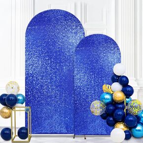 6FT Gold Arch Cover Sequin Backdrop Covers Round Top Chiara Background Stand Cover for Wedding Birthday Party Photography Decor