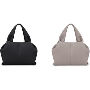 JQWYGB Mini Cloud Pouch Bag Dumpling Clutch Purse (Mini Black+Mini Grey)