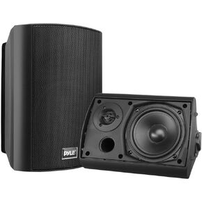 Pyle Pair of Wall Mount Waterproof & Bluetooth 6.5'' Indoor/Outdoor Speaker System, with Loud Volume and Bass. (Pair, Black. PDWR62BTBK)