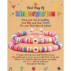First Day of Kindergarten Bracelet, Back to School Gifts Bracelet for Kids - Mommy and Me Bracelets, Back To School Supplies Adjustable Bracelets for Mom Daughter Son Girls Boys